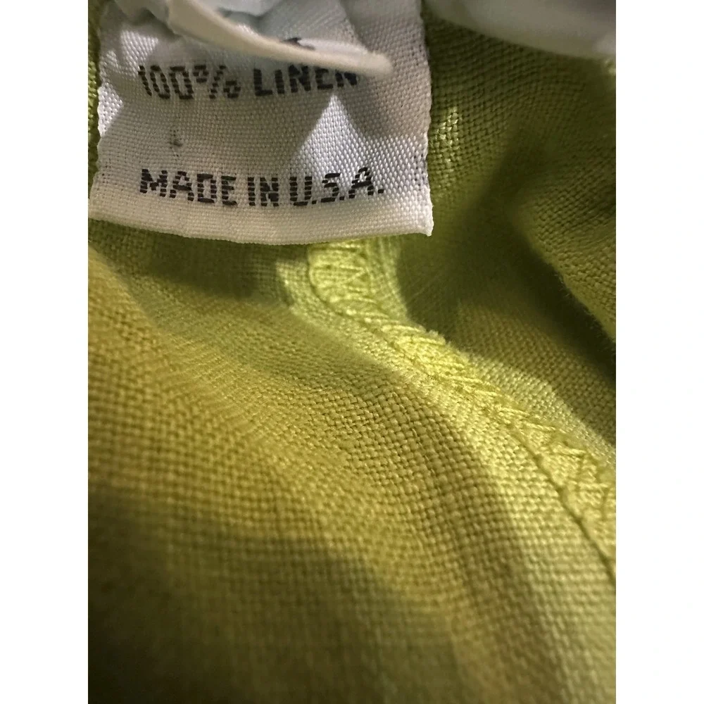 Bryn Walker 100% Linen Wide Leg Pull-On Pant Stretch Lagenlook Green Size Medium - Picture 8 of 12